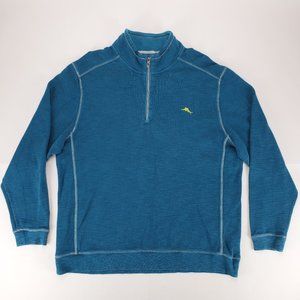 Tommy Bahama 1/4 Zip Pullover Sweater Blue XXL